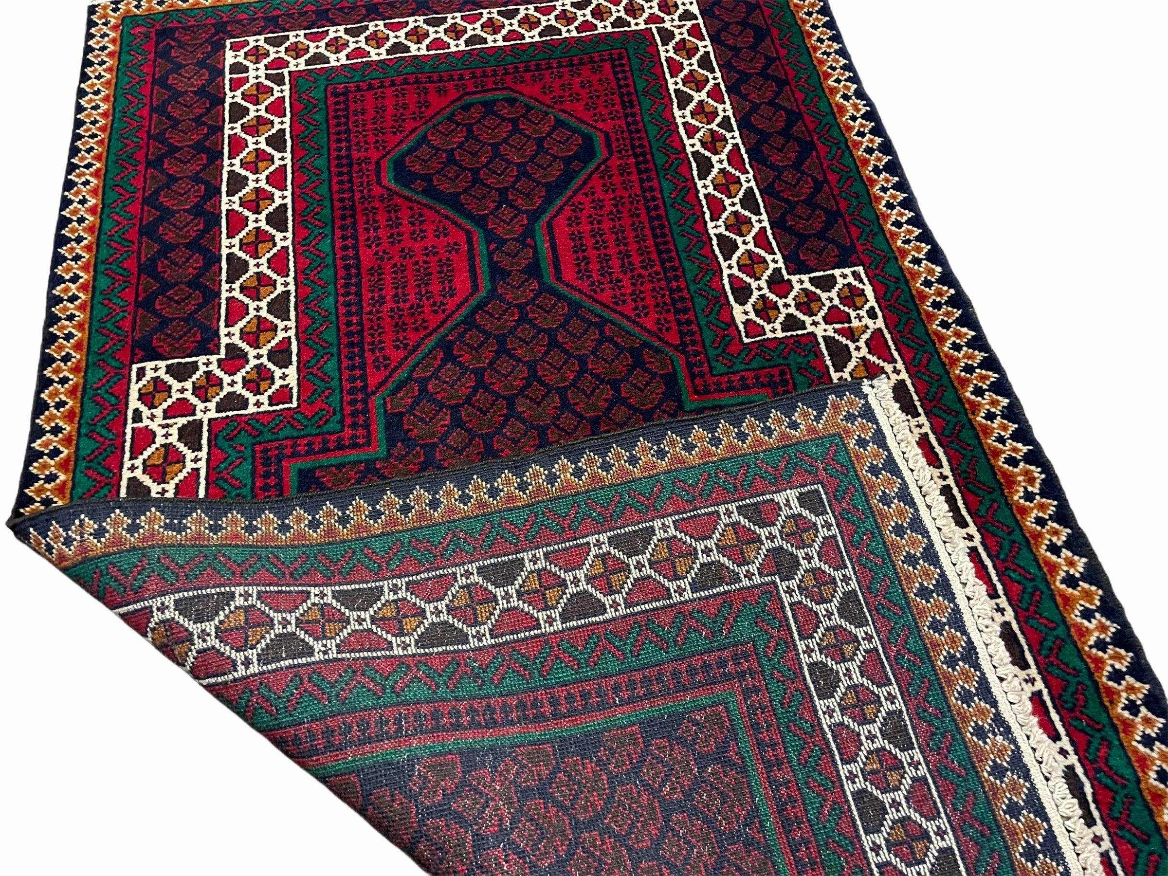 2' 9" X 4' 8" New Vintage Handmade Tribal Rug Veggie Dyes 3x5 Balouch Prayer Rug - Jewel Rugs