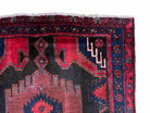 4x10 Antique Runner Handmade Wool Tribal Rug Geometric Organic Dyes Black Red - Jewel Rugs