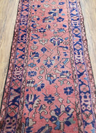 Antique Turkish Sparta Runner Rug, Hand-Knotted, Wool, Indian Red & Blue, 9ft Long Runner, 2'6" x 9' 3", Allover Pattern - Jewel Rugs