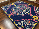 Safavieh Rug 8x10 Belagio Collection, Navy Blue Pink Yellow, Power-Loomed Wool Carpet, Floral Area Rug, Modern Rug, Room Sized 8 x 10 ft Rug - Jewel Rugs