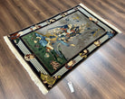 Persian Pictorial Rug 3.2 x 4.9, Vintage Tabriz Carpet, Leah and Majnun Lovers, Persian Poetry Hafez, Wool Hand Knotted Very Fine 300+ KPSI, Wall Hanging Rug 3x5 - Jewel Rugs