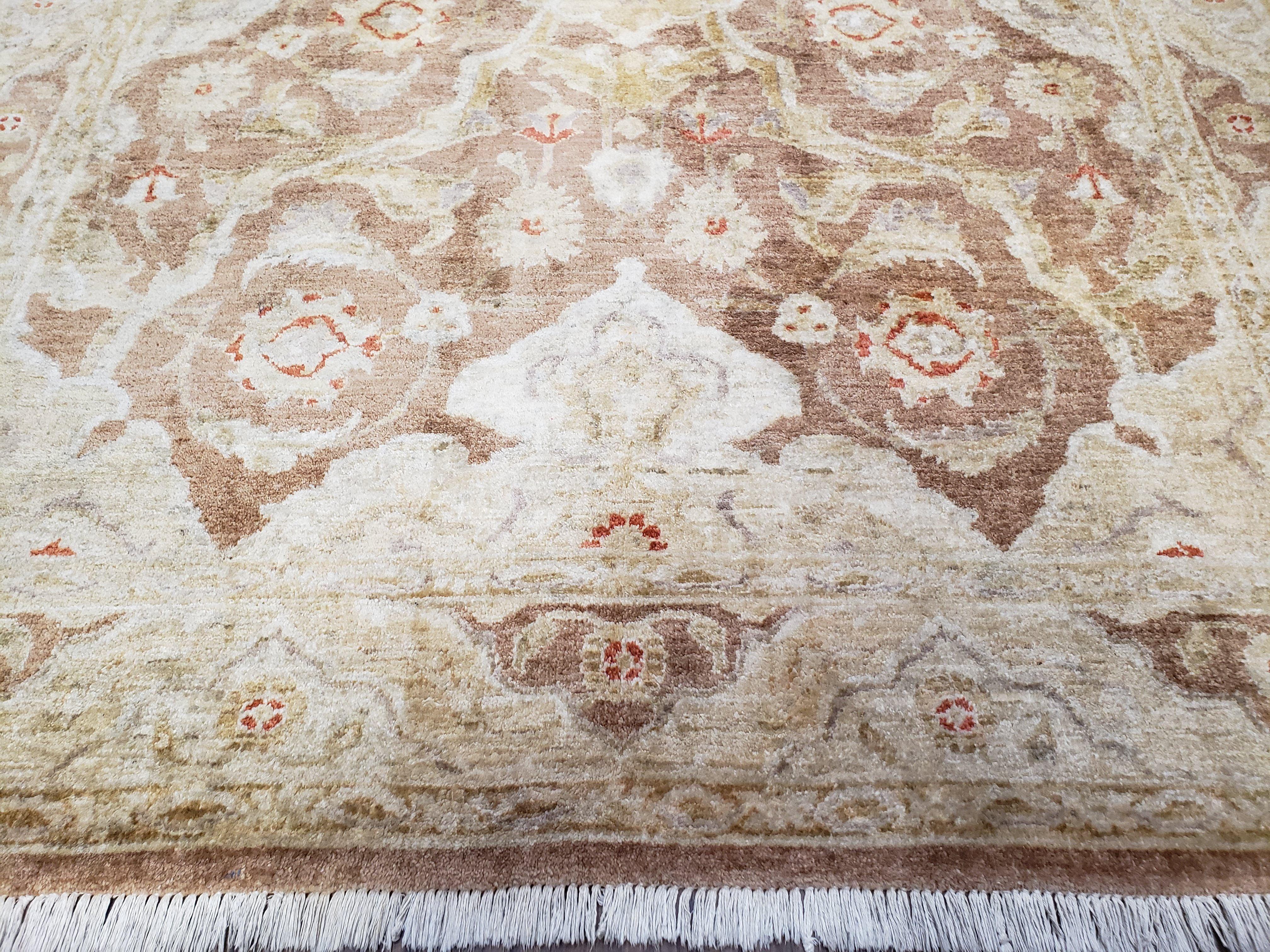 6x9 Pakistani Peshawar Rug, Handmade Wool Carpet, Soft Neutral Colors Rug, Vintage Rug for Modern Home - Jewel Rugs