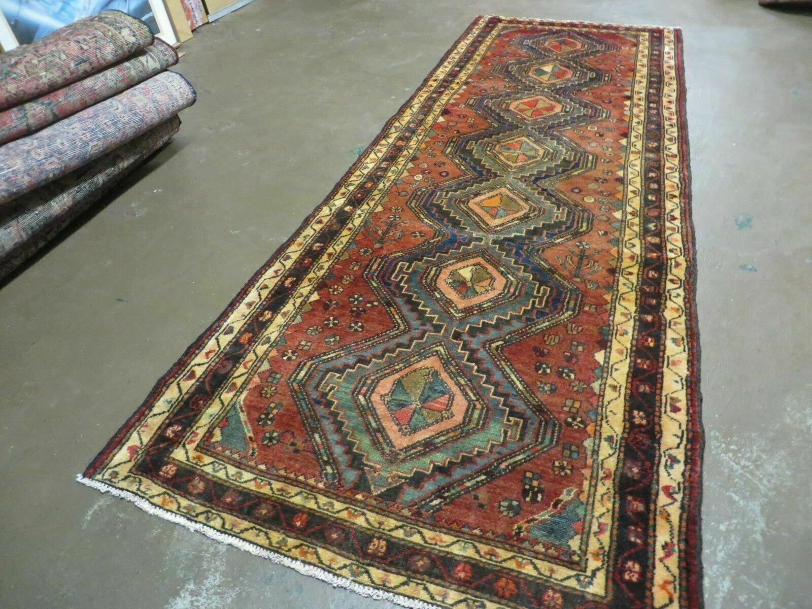 3' 6" X 10' Antique Handmade Turkish Wool Runner Rug Nice - Jewel Rugs