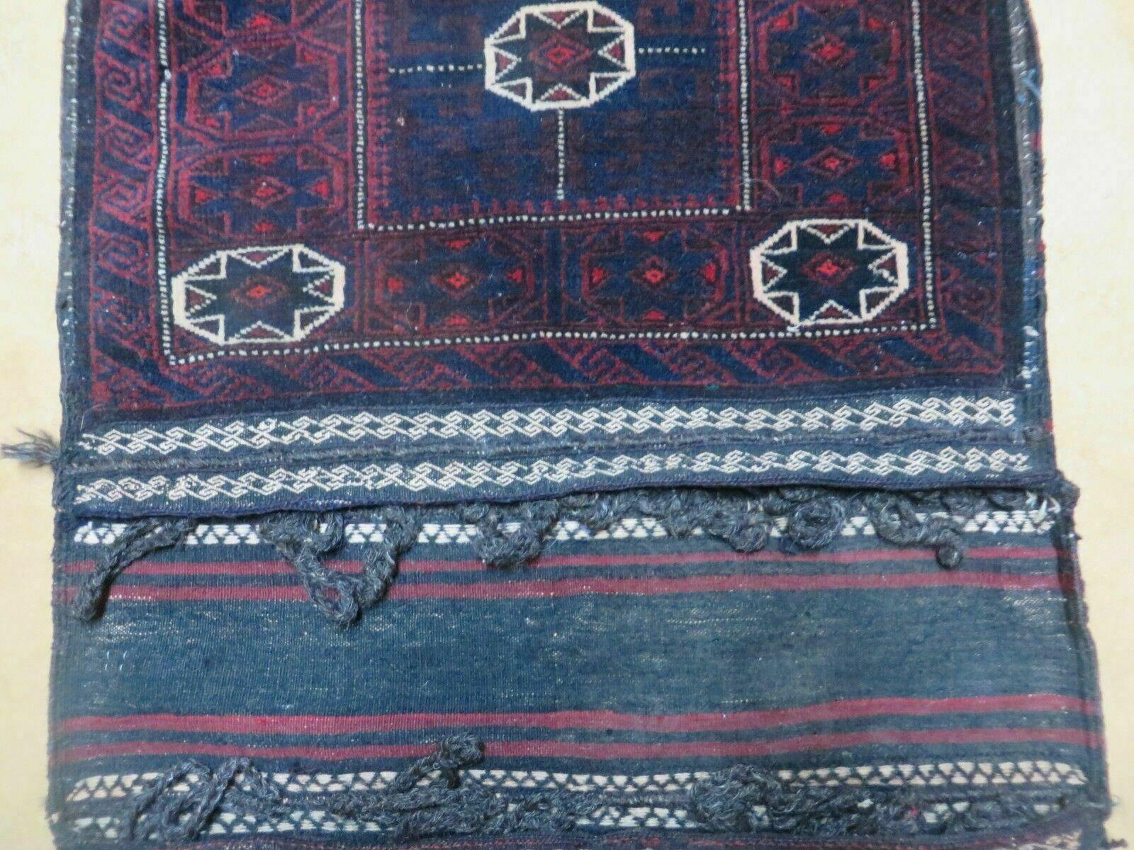 26" X 53" Antique Handmade Pakistan Balouchi Tribal Wool Rug Double Saddlebag Tobreh - Jewel Rugs