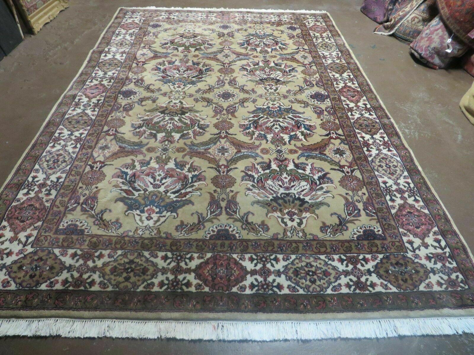 6' X 9' Vintage Handmade India Floral Oriental Wool Rug Veg Dye Camel Hair Nice - Jewel Rugs