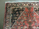 3' 8" X 10' 2" Antique Handmade India Floral Wool Runner Rusted Red Rug # 132 - Jewel Rugs