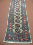 2' X 10' Vintage Handmade Bokhara Turkoman Pakistani Wool Runner Rug Narrow Nice - Jewel Rugs