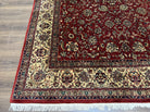 Vintage Indo Persian Rug 6x9, Very Finely Hand-Knotted Carpet 6 x 9 Red Cream Indian Oriental Carpet, Traditional Floral Wool Area Rug 1970s - Jewel Rugs