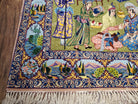 Semi Antique Persian Isfahan Pictorial Rug, Wool with Silk Foundation, Hand-Knotted, 3' x 5' - Jewel Rugs