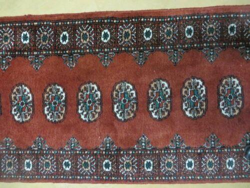 2' 4" X 11' 6" Vintage Handmade Bokhara Turkoman Pakistani Wool Runner Rug Nice - Jewel Rugs