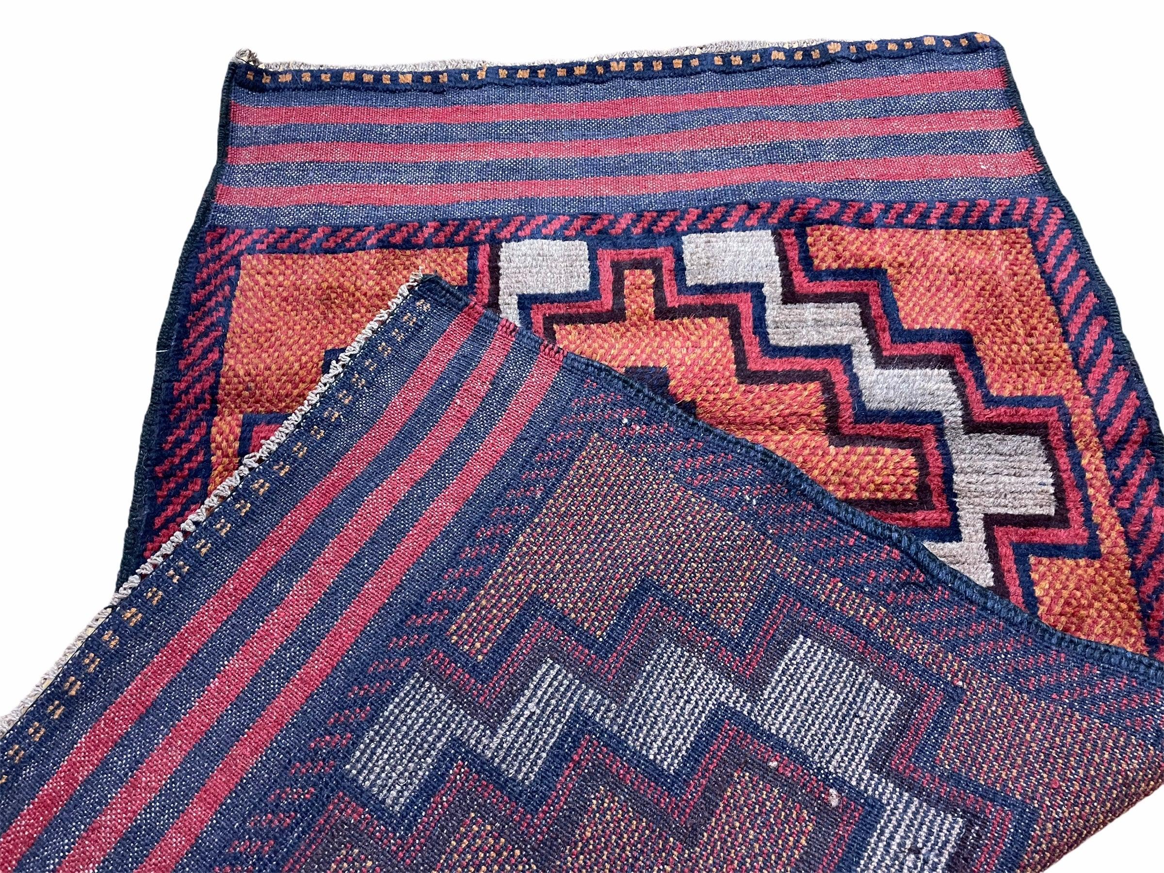 3X5 Vintage Handmade Tribal Wool Rug Balouchi Rug Afghan Rug Red 2' 8" X 4' 8" - Jewel Rugs