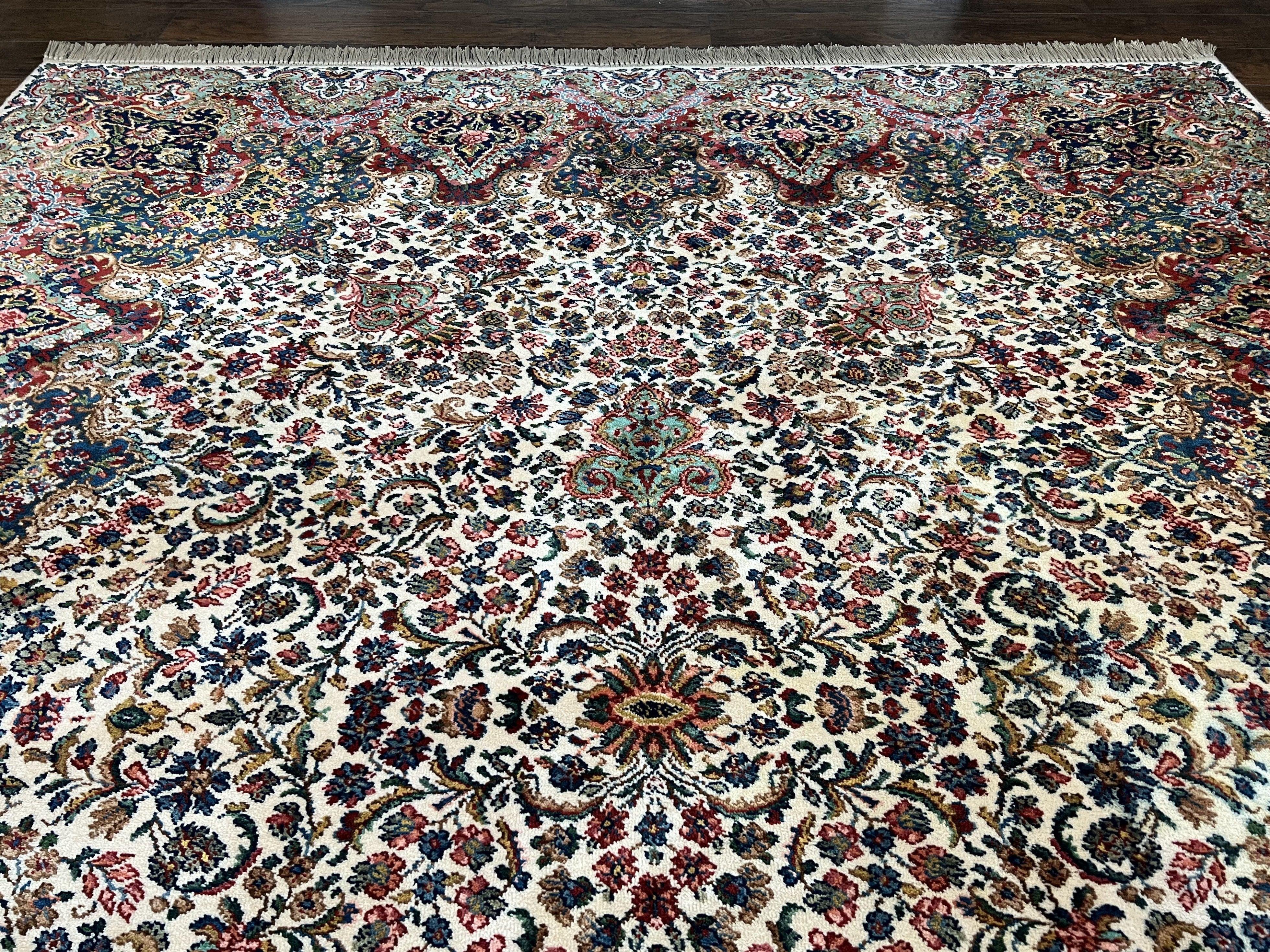 8.8 x 10.6 Karastan Rug Floral Kirman #742, Wool Karastan Carpet, Vintage Karastan Rugs, Original 700 Series, Discontinued, Oriental Rug - Jewel Rugs