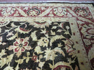 11' X 15' Vintage Hand Knotted Indian Agra Wool Rug Hand Made Dark Brown Floral - Jewel Rugs