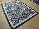 57" X 79" Incredible Queen Size Vintage Blanket American Indian Navajo Navaho Wool Rug Armed Cross Nice - Jewel Rugs