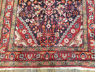 Antique Persian Bijar Medallion Area Rug 3.6 x 5.5, Wool Handmade, Red Floral Carpet - Jewel Rugs