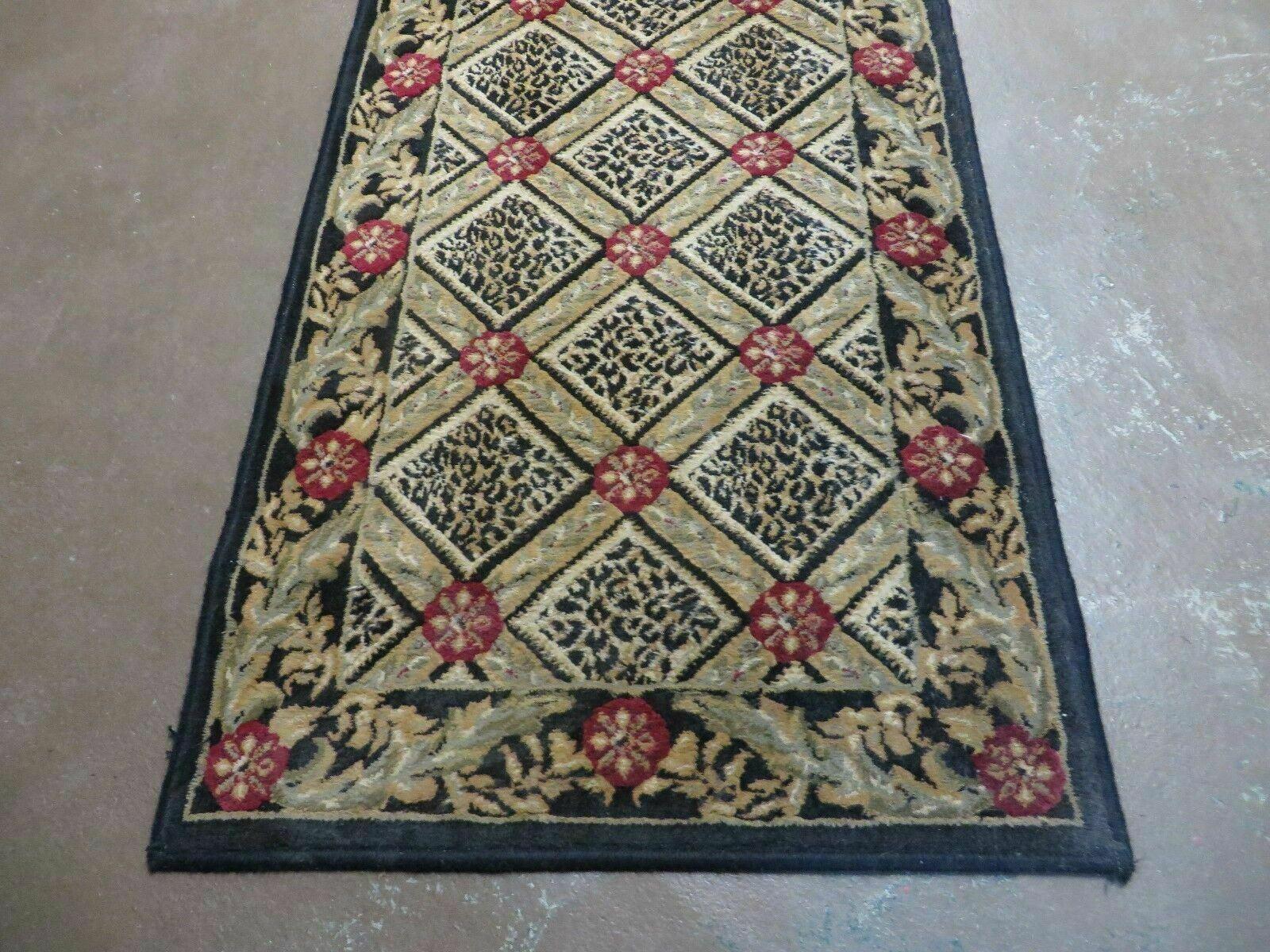 2' X 7'5" Vintage Machine Made Turkish Turkey Rug Runner Leopard Legend Black - Jewel Rugs