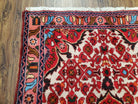 3' 2' X 5' 1" Handmade Floral Wool Rug Red Beige /Ivory - Jewel Rugs