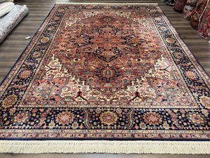 8.8 x 12 Karastan Heriz Rug #726, Vintage Karastan Wool Carpet, Hard to Find Discontinued Original 700 Series, Geometric Area Rug, Oriental - Jewel Rugs