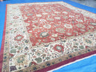 Oversized Indo Mahal Rug 14x17, Palace Sized X Large Hand Knotted Carpet Very Fine Vintage Traditional Large Living Room Dining Room Rug Red - Jewel Rugs