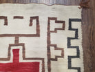 Semi Antique Navajo Rug 3x5, Wool Hand Woven, First Aid Cross Navajo American Blanket, Kilim Rug, Ivory Red, Nice, Rare Navaho Blanket - Jewel Rugs