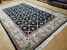 6' X 9' Handmade India Floral Oriental Wool Rug Carpet Hand Knotted Nice Black - Jewel Rugs