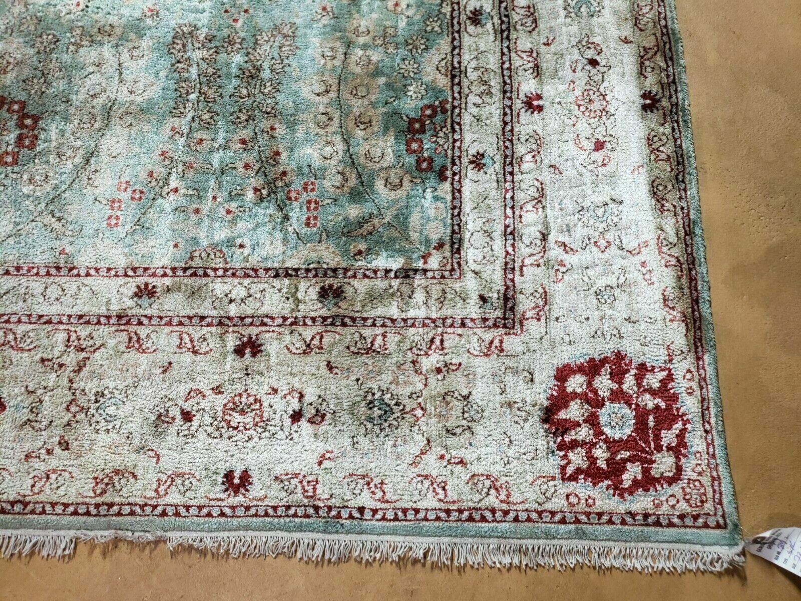 6' X 9' Vintage Handmade Fine Silk Rug Chinese Floral Hand Knotted Carpet Nice - Jewel Rugs