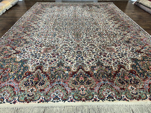 10x14 Karastan Rug Floral Kirman #742, Vintage Karastan Wool Area Rug, Large Karastan Carpet, Original 700 Series, Millefleur Floral Pattern - Jewel Rugs