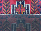 3 X 5 Vintage Handmade Tribal Wool Rug Balouchi Rug Afghan Rug Red Black Beige - Jewel Rugs