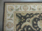 7' X 10' Vintage Machine Made Floral Oriental Wool Rug Black Nice - Jewel Rugs