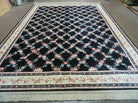 8'8" X 12' American Made Karastan Flower Garden of Eden Black 509/1270 Wool Rug - Jewel Rugs