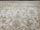 Peshawar Rug 9x12 ft, Neutral Colors Oushak, Pakistani Vintage Oriental Carpet 9 x 12 ft, Hand Knotted Wool Area Rug, Muted Light Colors - Jewel Rugs