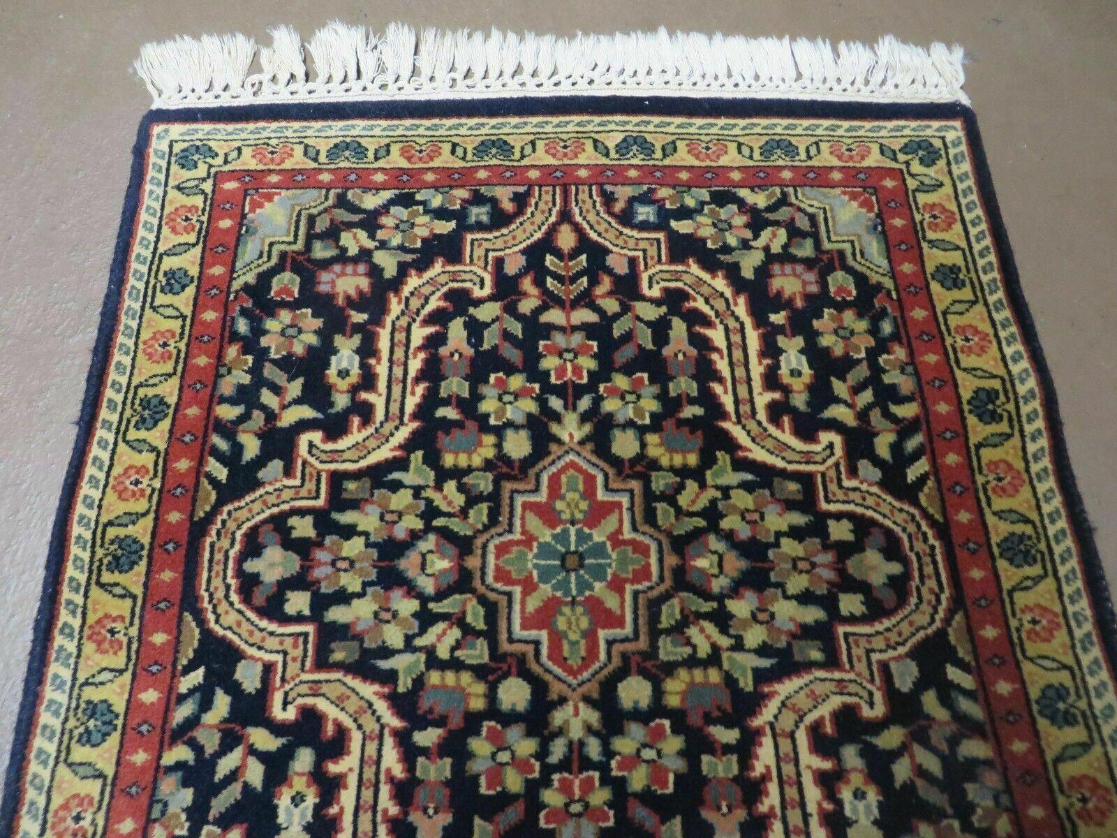 2' X 4' Vintage Handmade India Floral Oriental Wool Rug Carpet NICE - Jewel Rugs