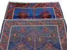 2'10"X 4'7" Vintage Handmade Tribal Wool Rug Balouchi Rug Afghan Rug Blue Red - Jewel Rugs