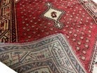 4 X 6.5 Antique Handmade Wool Rug Paisley Boteh Design Tribal Rug Red Ivory - Jewel Rugs