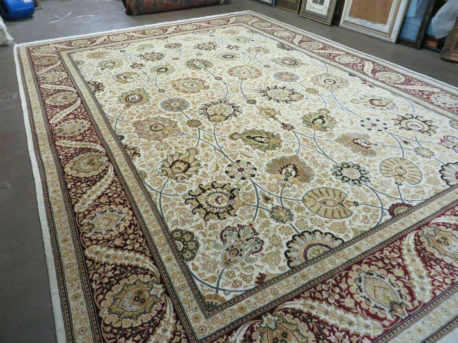 9' X 12' Vintage Handmade Wool Rug Pakistani Floral Design Nice Vegetable Dye - Jewel Rugs