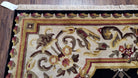 Nepal Rug 6x9, New Aubusson Nepalese Tibetan Carpet 6'1" x 8' 8", Hand-Knotted Wool, Unused, Black & Cream, Savonnerie Pattern, Soft Pile - Jewel Rugs