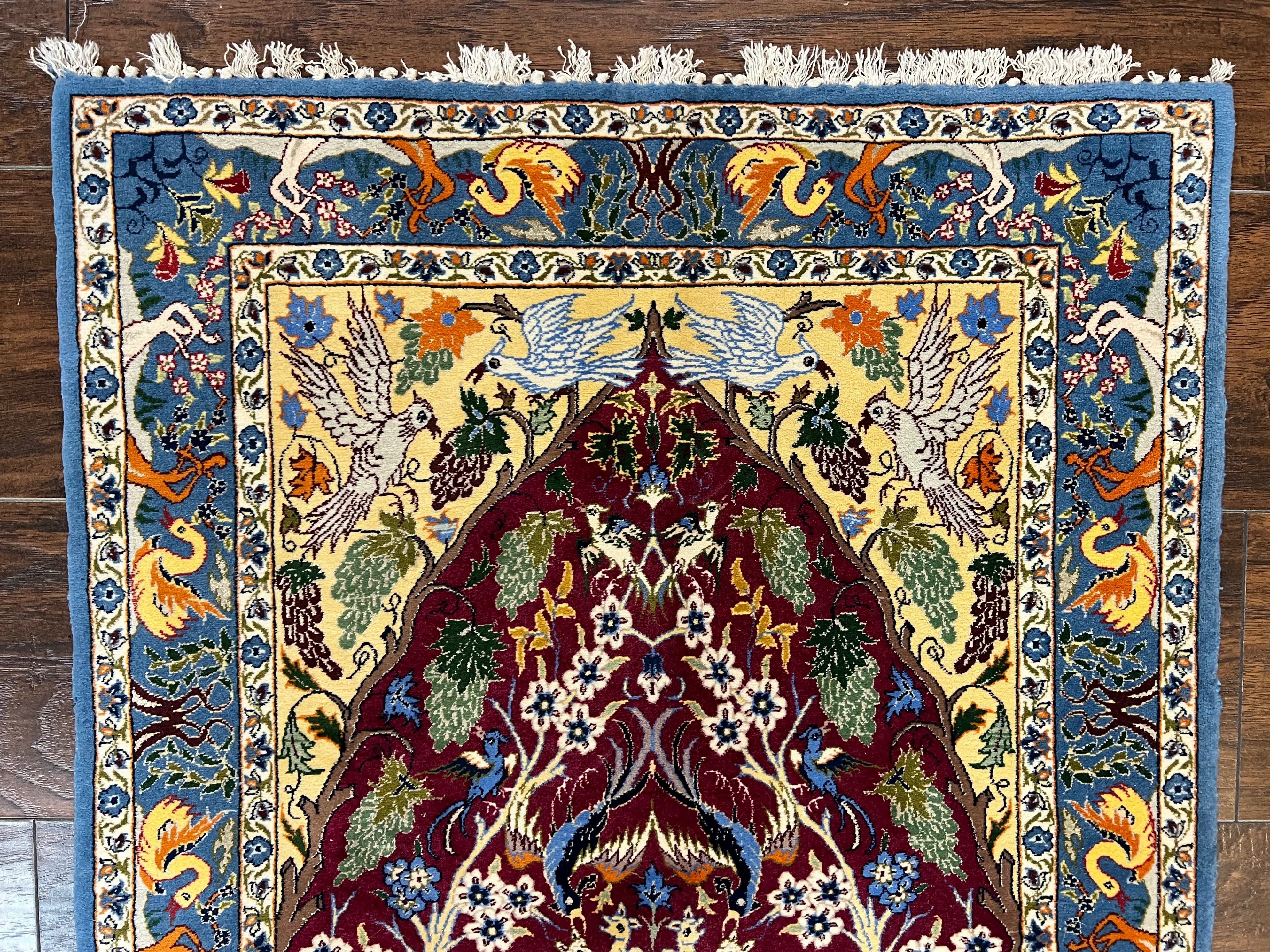 Small Persian Isfahan Tree of Life Rug 2x3 - Kork Wool, Silk - Jewel Rugs