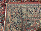 1920s Persian Sarouk Rug 9x12, Red Persian Carpet, High Quality Persian Rug, Allover Floral Pattern, Antique Oriental Rug, Wool Handmade Room Sized - Jewel Rugs