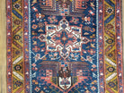 Antique Persian Karajeh Long Runner Rug, Dark Blue & Dark Orange, Hand-Knotted, Wool, 3'2" x 14'6" - Jewel Rugs