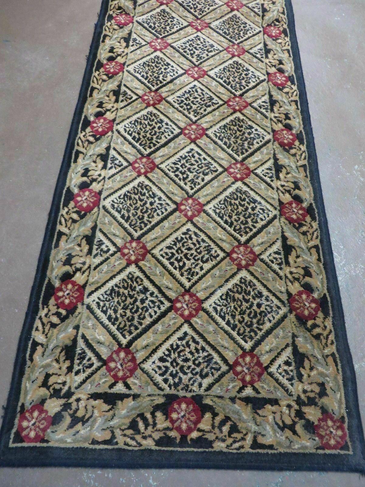 2' X 7'5" Vintage Machine Made Turkish Turkey Rug Runner Leopard Legend Black - Jewel Rugs