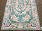 3' X 5' Hand Stitched Indian Wool Rug with Backing Green & Pink - Jewel Rugs