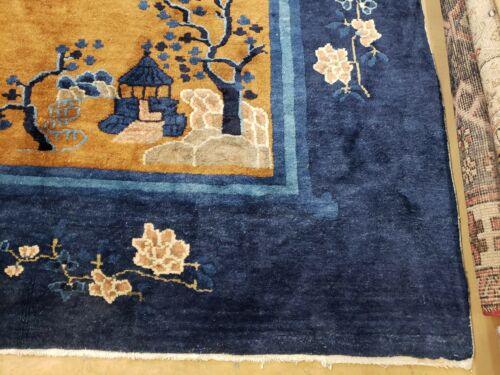 9' X 12' Antique Hand Made Art Deco Nichols Peking Chinese Rug Carpet Blue Nice - Jewel Rugs