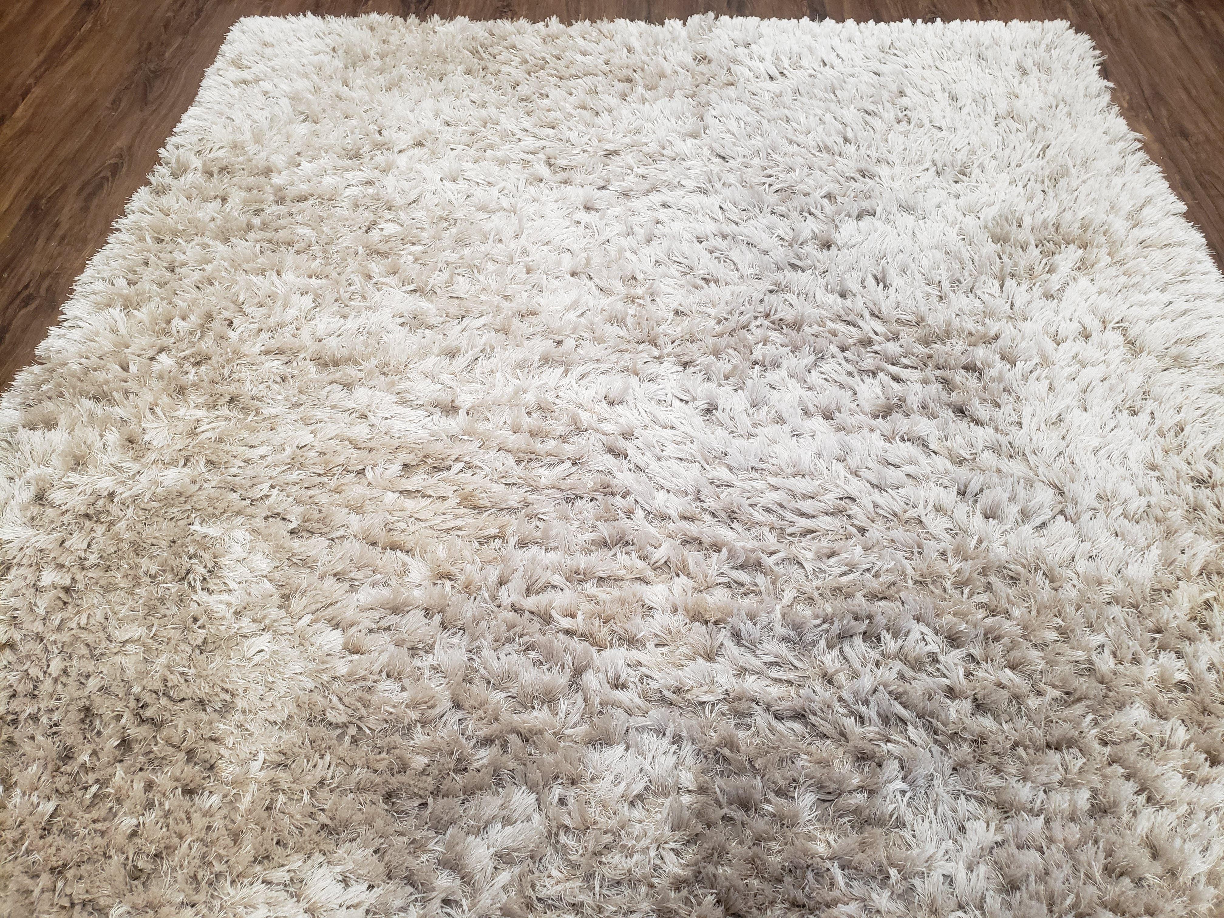 Ivory Shag Rug 6x7, Flokati Carpet, Shaggy Soft Plush Pile Area Rug, Modern Contemporary - Jewel Rugs