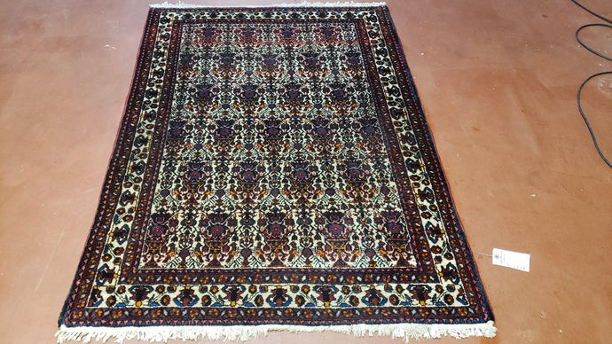 3.6 x 5 Hand-Knotted Vase Rug Floral Turkish Tribal Village Weaving Zagros Vintage Carpet Home Office Wool Area Rug 3x5 Persian Rug 4x5 - Jewel Rugs