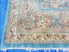 Vintage Oversized Persian Kirman Rug, Hand-Knotted, Wool, Light Blue and Ivory, 12' x 20' - Jewel Rugs