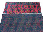 3 X 4 Vintage Handmade Tribal Wool Rug Balouchi Rug Afghan Rug Red Blue - Jewel Rugs