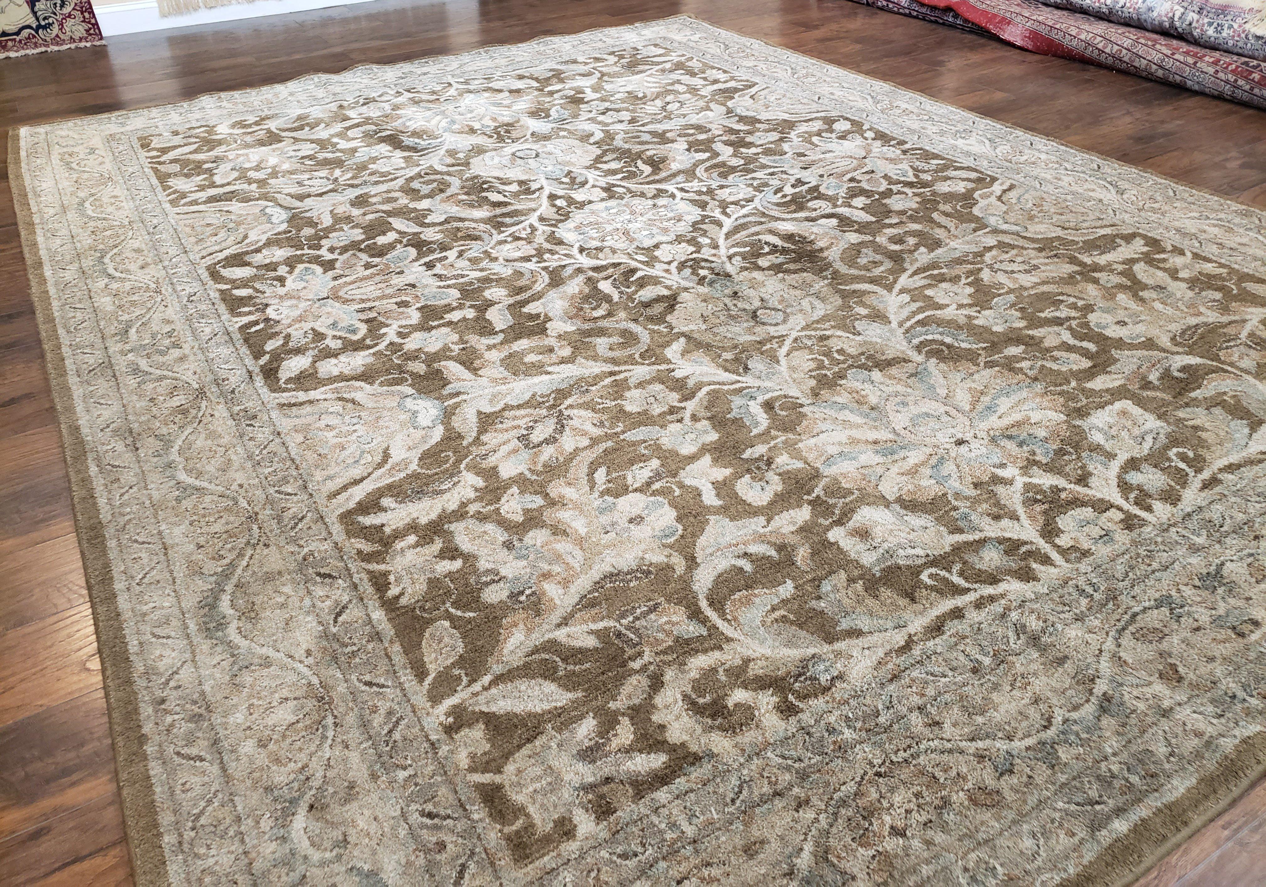 9.6 x 13 Karastan Rug, Euphoria Newbridge Brown, Large Shah Abbas Flowers, Allover Floral Pattern, Vintage Traditional Carpet - Jewel Rugs