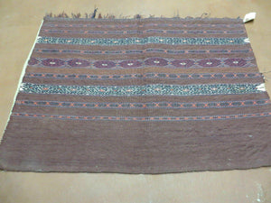 2.5' X 4' Antique Handmade Turkoman Tribal Wool Rug Cushion Case Yamud Stripped - Jewel Rugs