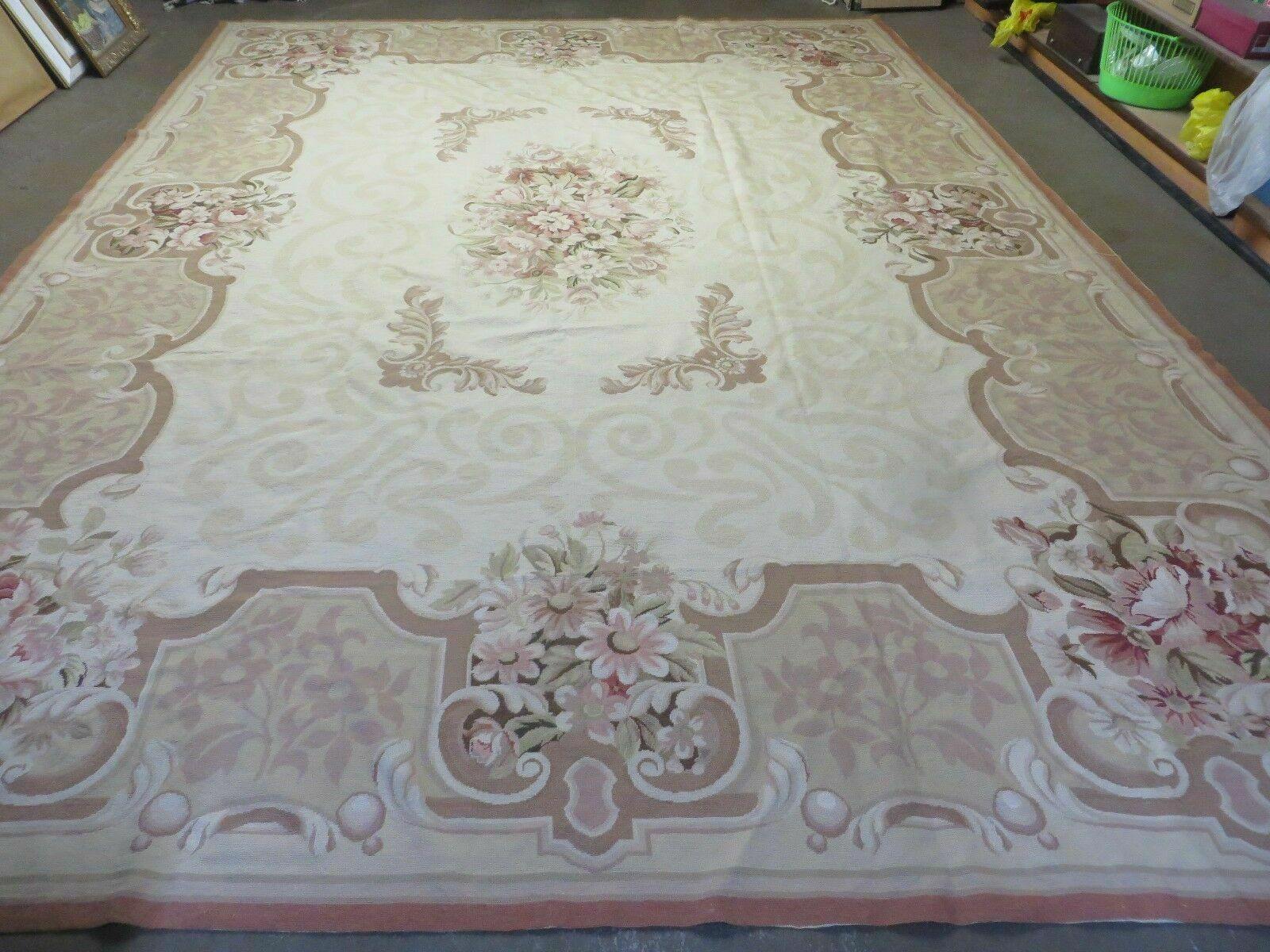 10' X 14' Handmade French Aubusson Savonnerie Design Needlepoint Rug Nice - Jewel Rugs