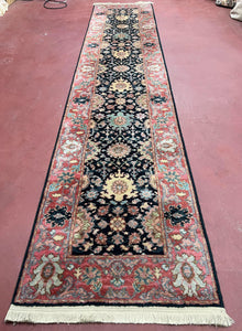 Vintage Karastan Runner Rug 2.6 x 12, Karastan Williamsburg Kurdish Pattern #559, 12ft Long Hallway Rug Wool - Jewel Rugs